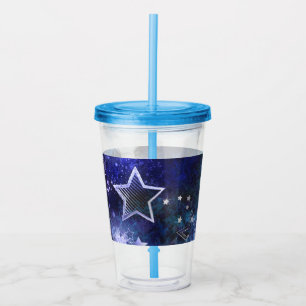Copo De Acrílico Fundo de Espaço com Estrelas