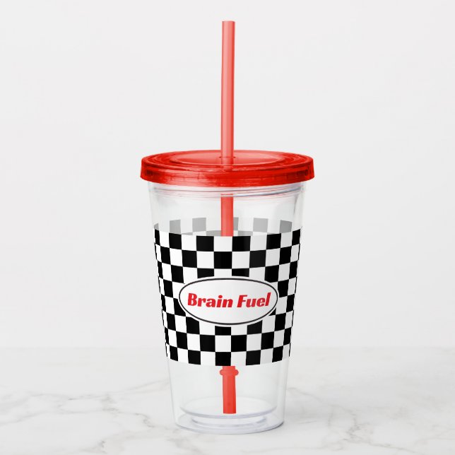 Copo De Acrílico Funny Checkered Flag Travel Acrylic Tumbler (Frente)