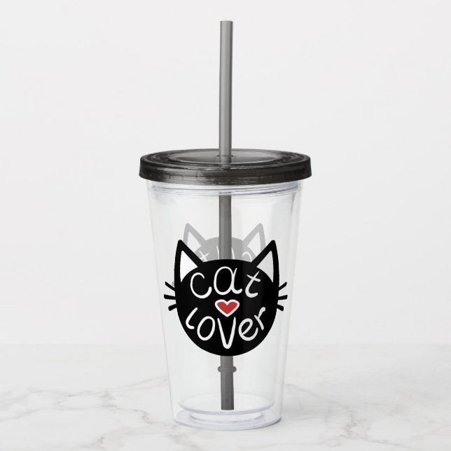 Copo De Acrílico Gato Lover Acrylic Tumbler (Frente)