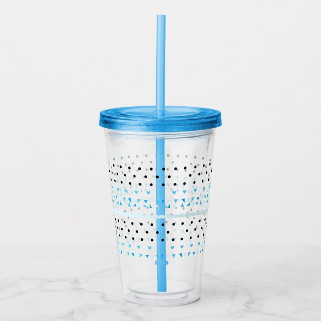 Copo De Acrílico Geometria azul (Frente)