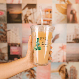 Copo De Acrílico Glam Cactus Fiesta   Monograma Bachelorette