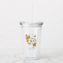 Gold Rose Ribbon 50th Birthday