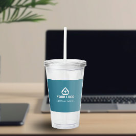 Copo De Acrílico Gradiente Logotipo de Saúde em Azul Branded Promoç