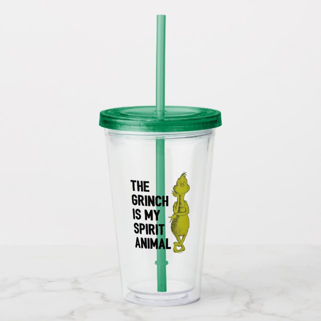 Copo De Acrílico Grinch é meu Animal Espiritual (Frente)
