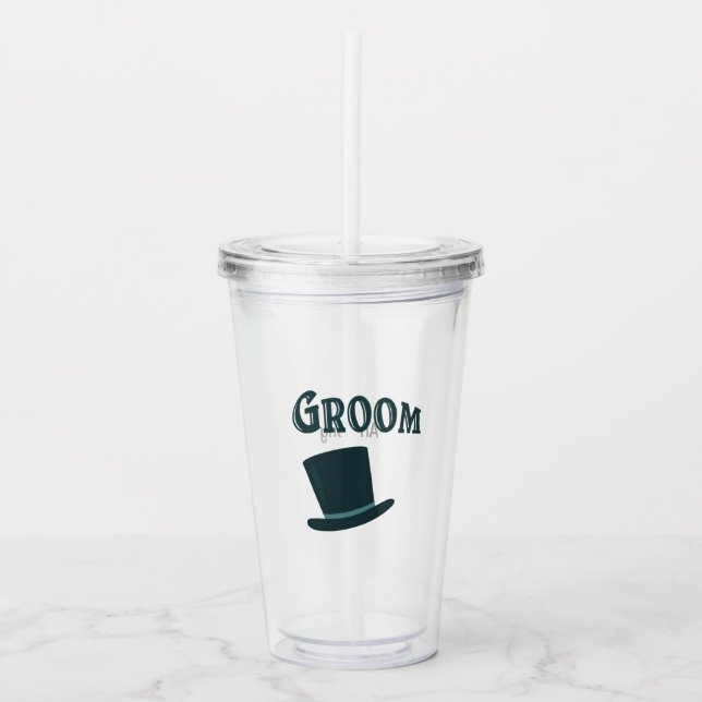 Copo De Acrílico GROOM com Nome Personalizado (Frente)