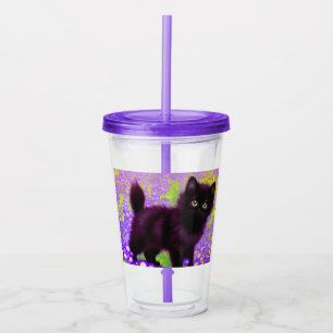 Copo De Acrílico Gustav Klimt Black Kitten