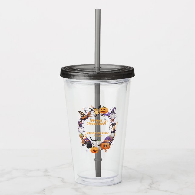 Copo De Acrílico Halloween Pés Minúsculos, Chá de fraldas Doce (Frente)