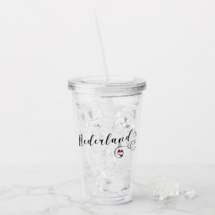 Copo De Acrílico Heart Nederland Flag