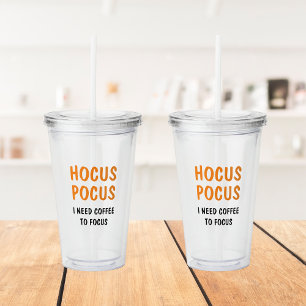 Copo De Acrílico Hocus Pocus Halloween Coffee Tumbler   Bruxa Engra