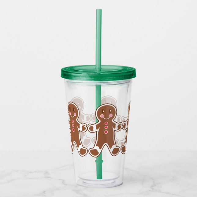 Copo De Acrílico Holiday Gingerbread Beverage Tumbler (Frente)