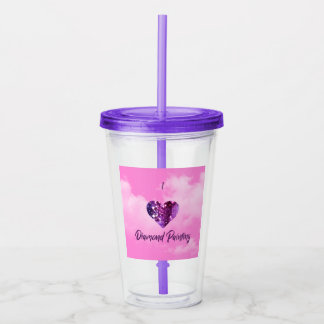 Copo De Acrílico I Heart Diamond Painting 16 Oz Tumbler