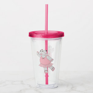 Copo De Acrílico ilusima Ballerina Hippo