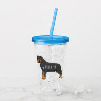 Ilustração de desenho animado de cão rottweiler