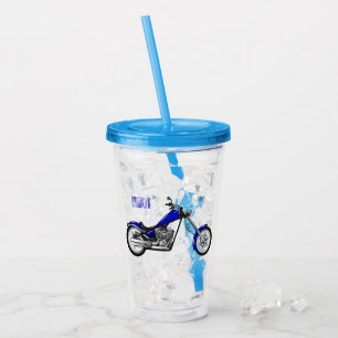 Copo De Acrílico Ilustração de desenho animado de motocicleta Chopp
