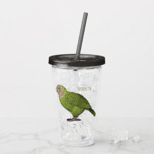 Copo De Acrílico Ilustração de desenho animado de pássaro Kakapo