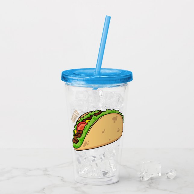 Copo De Acrílico Imagem de desenho animado do Taco (Gelo traseiro)