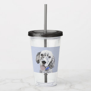 Copo De Acrílico Inglês Setter Blue Belton pintando arte canina