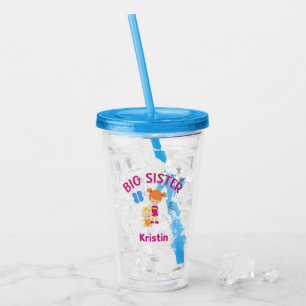 Copo De Acrílico Irmã Grande com Irmã Bebê Personalizada