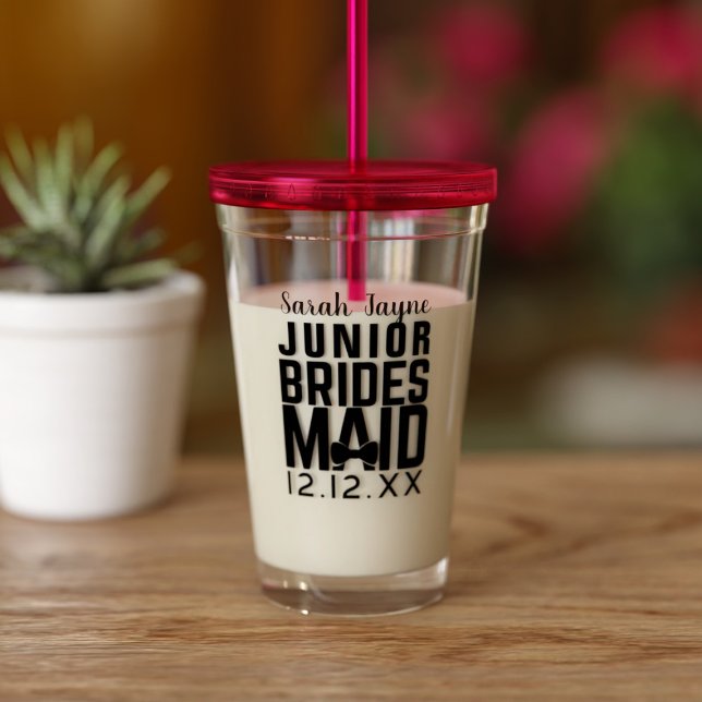 Copo De Acrílico Junior Bridesmaid Wedding Favor Acrylic Tumbler (Criador carregado)