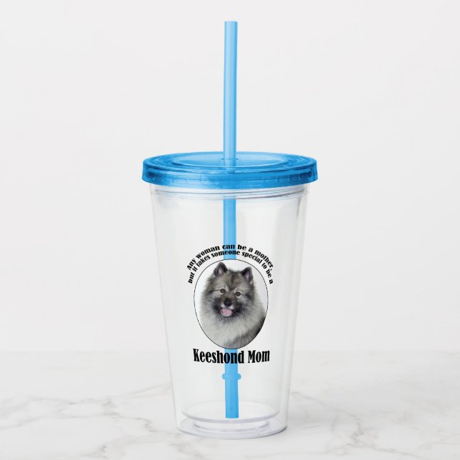 Copo De Acrílico Keeshond Mãe (Frente)