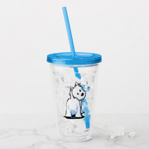 Copo De Acrílico KiniArt Fluffybutt Westie Tumbler acrílico