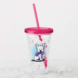 Copo De Acrílico KiniArt Purple Lover Westie Copo Acrílico