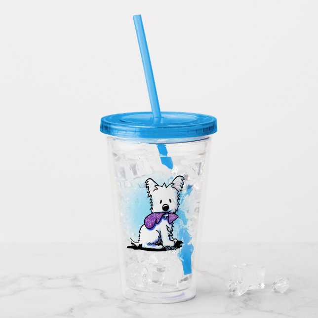 Copo De Acrílico KiniArt Purple Lover Westie Tumbler acrílico (Gelo frontal)