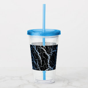 Copo De Acrílico Lava Espacial Rachada - Azul/Branco