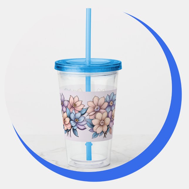 Copo De Acrílico Lavanda Corando (Lavender Blushing Acrylic Tumbler
)