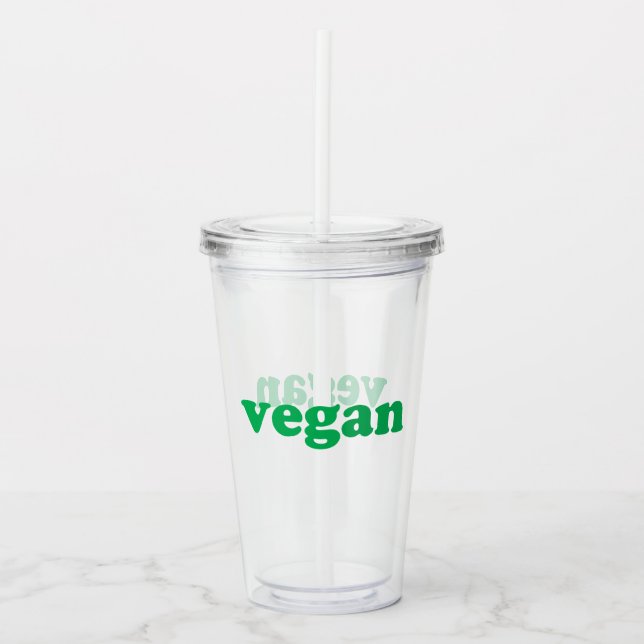 Copo De Acrílico Letras verdes "vegan" (Frente)