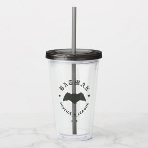 Copo De Acrílico Liga da Justiça Batman Retro Bat Emblem