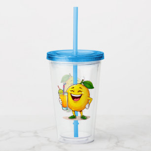 Copo De Acrílico Limonete Feliz Personagem de Desenho Animado Segur