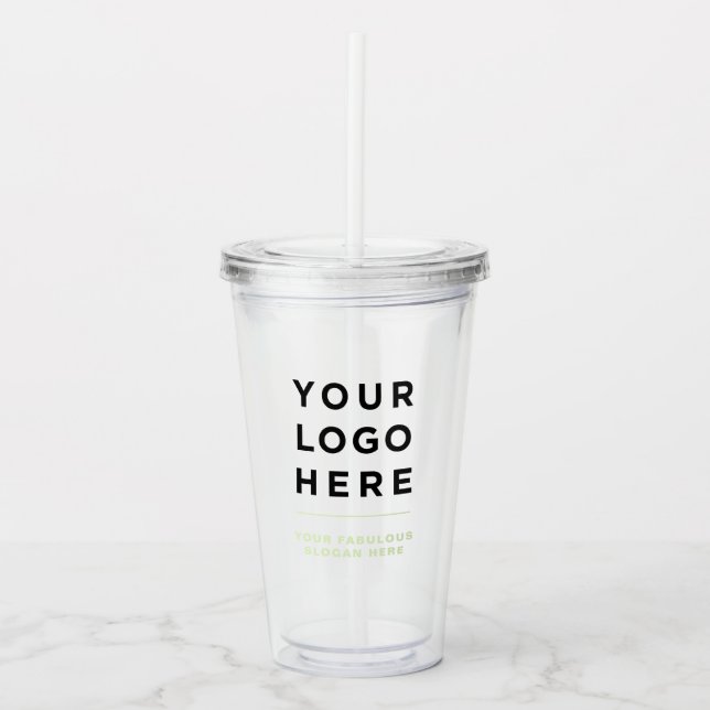 Copo De Acrílico Limpo de Tumbler Personalizado com Palha (Frente)