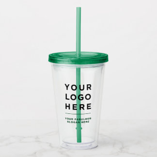 Copo De Acrílico Limpo de Tumbler Personalizado com Palha