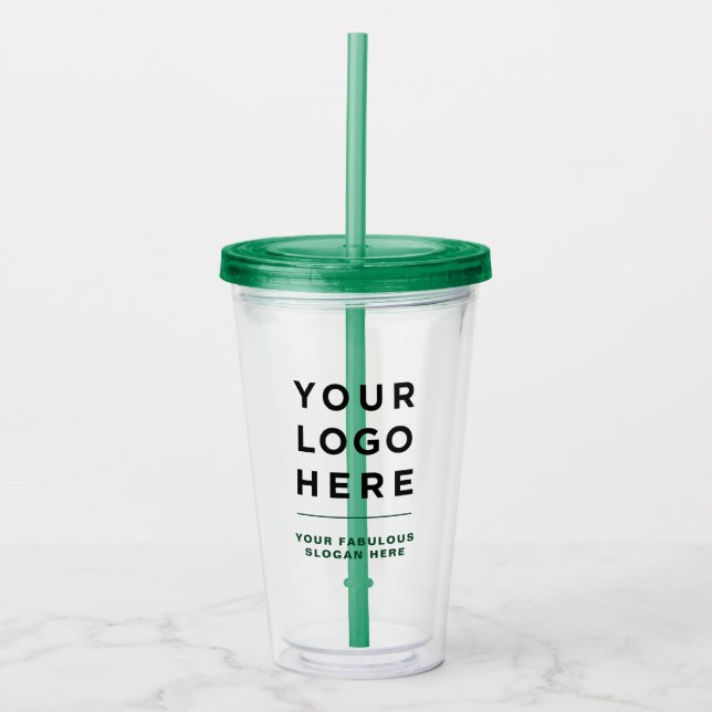 Copo De Acrílico Limpo de Tumbler Personalizado com Palha (Frente)