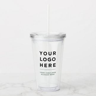 Copo De Acrílico Limpo de Tumbler Personalizado com Palha