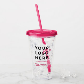 Copo De Acrílico Limpo de Tumbler Personalizado com Palha
