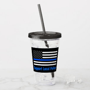 Copo De Acrílico Linha Azul Fino da Polícia Local