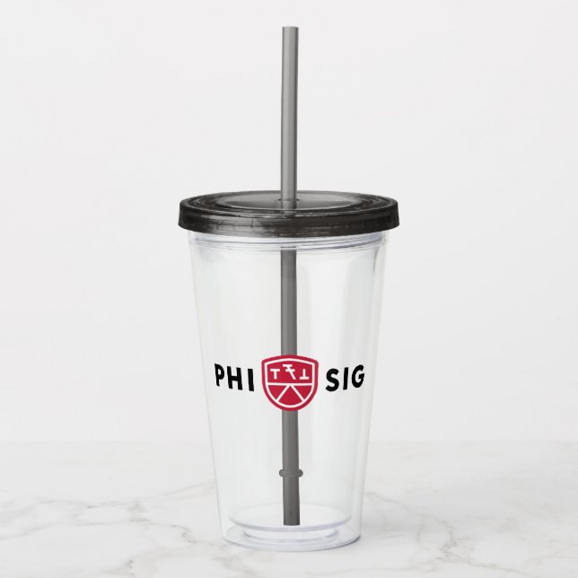 Copo De Acrílico Logotipo da Phi Sigma Kappa (Frente)