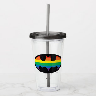 Copo De Acrílico Logotipo do Batman Rainbow