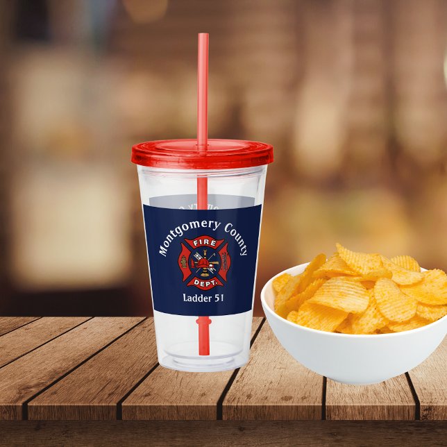 Copo De Acrílico Logotipo do Fire Department Personalizado (Criador carregado)