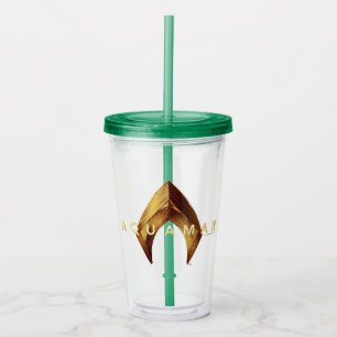 Copo De Acrílico Logotipo dourado de Aquaman   Aquaman