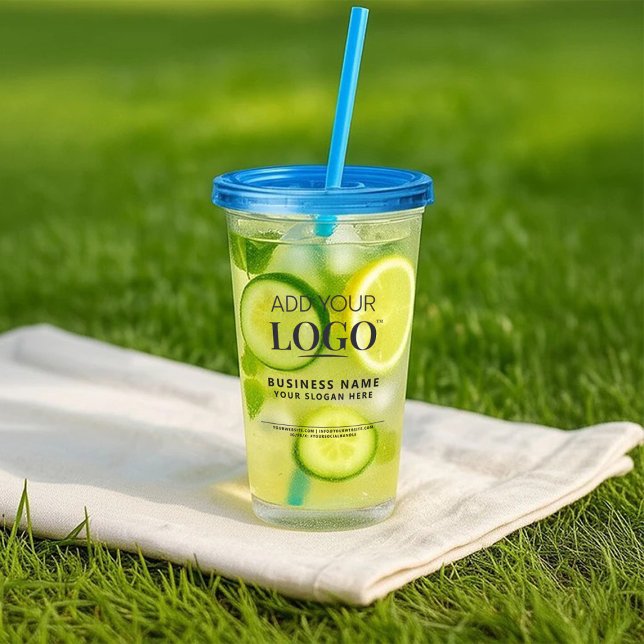 Copo De Acrílico Logotipo e texto personalizados Nome comercial Tro (Criador carregado)