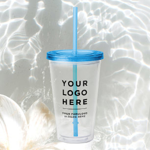 Copo De Acrílico Logotipo personalizado - Ombro acrílico com palha