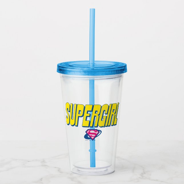 Copo De Acrílico Logotipo Pop Supergirl (Frente)