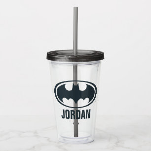 Copo De Acrílico Logotipo preto e branco do símbolo   de Batman