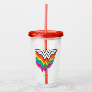 Copo De Acrílico Logotipo Rainbow para a Mulher Maravilha