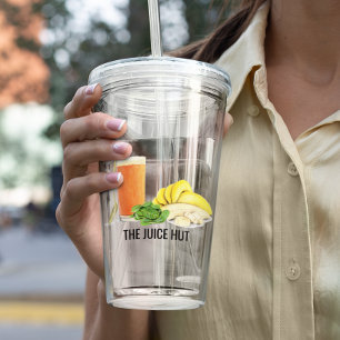 Copo De Acrílico Loja de Negócios de Suco de Smoothie