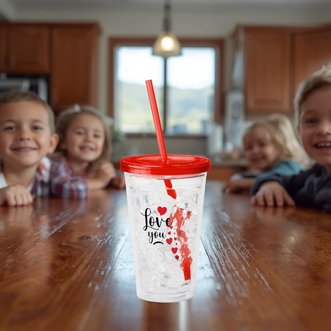 Copo De Acrílico Love You Acrylic Tumbler (Criador carregado)