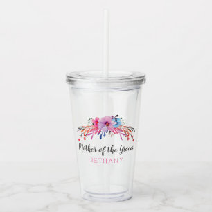 Copo De Acrílico Mãe do Noivo Floral Personalizado